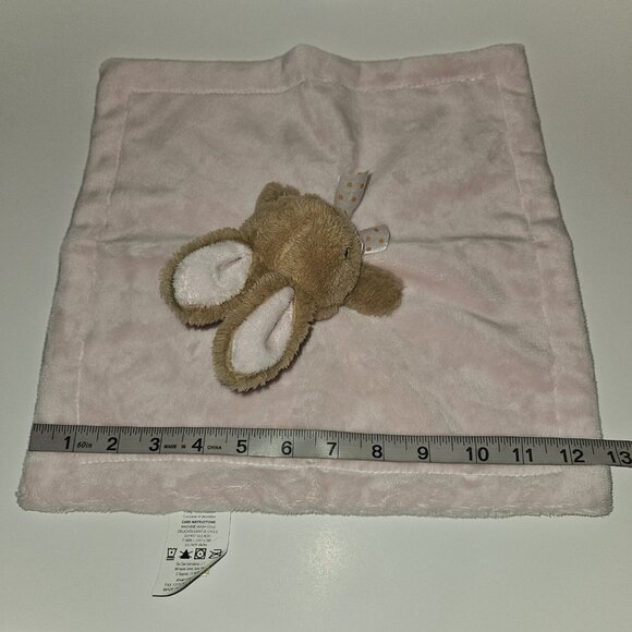 Pink Brown Bunny Rabbit Rattle Lovey Plush Baby Toy Soft Fleece Satin MTY Int'l - Picture 5 of 10